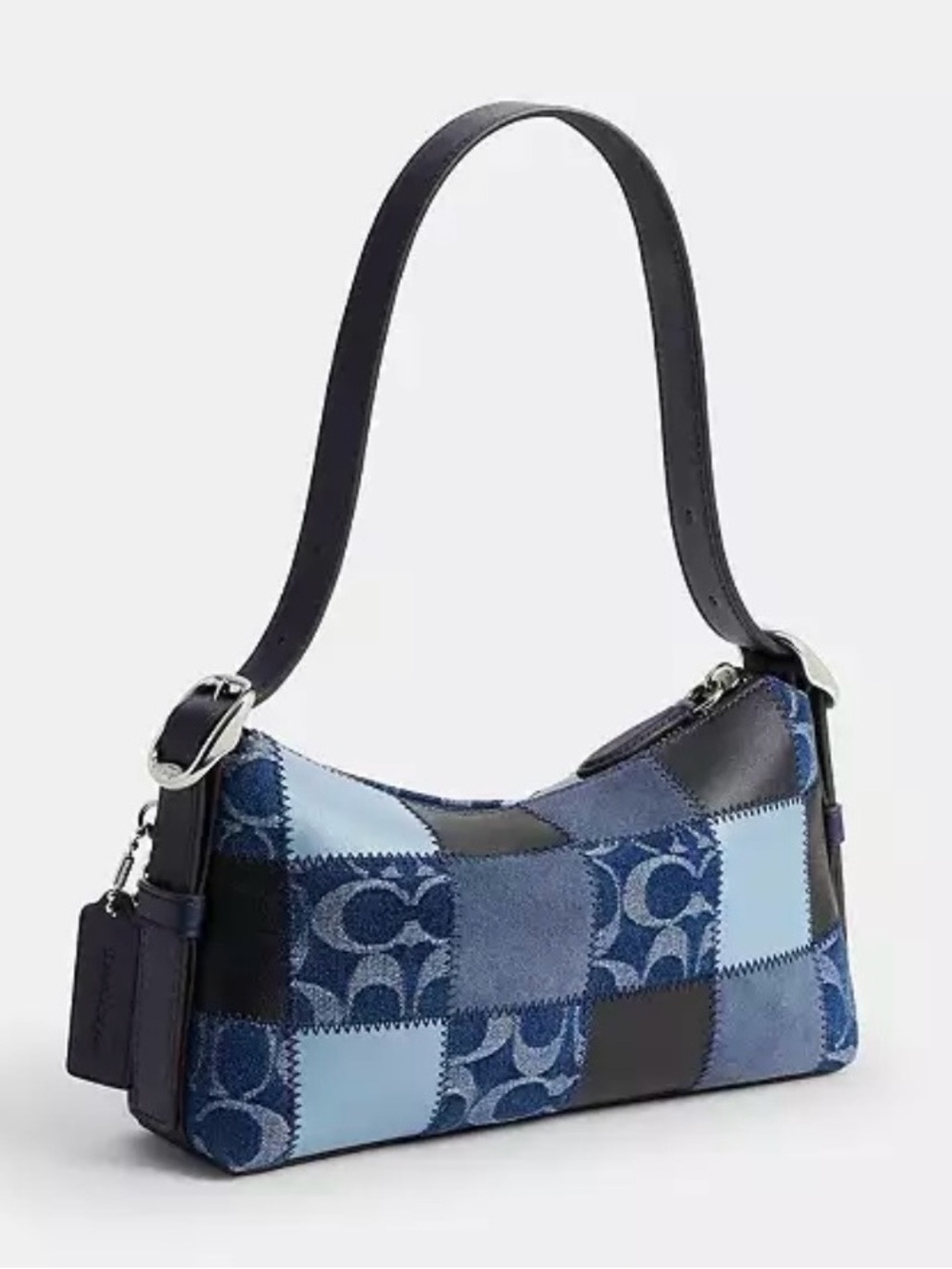 Coach Coachtopia Alter Ego Small Slouchy Shoulder Bag Blue Denim Sig Multi CFF99 - Picture 2 of 7
